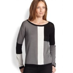 New Alice + Olivia Piet Mondrian bateau boatneck knit pullover sweater top